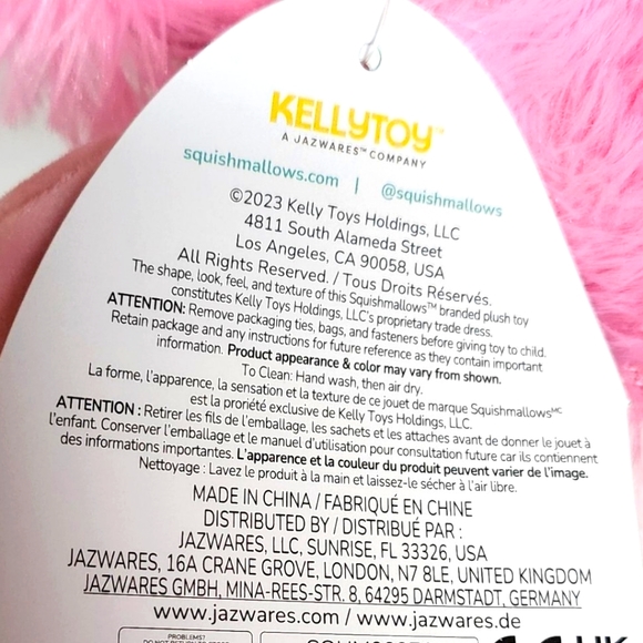 🎄 BRINA 🐾  Pink Bigfoot with Red Scarf HugMee Christmas 2023 Original Squish - Picture 8 of 8